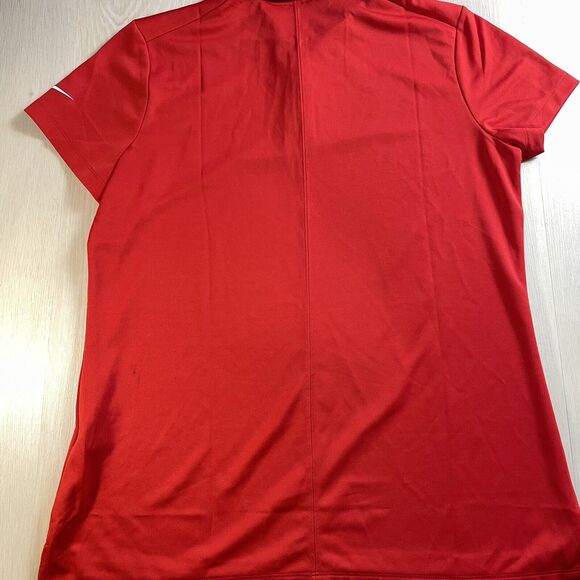 Nike Golf Polo Women's Large Red Dri-Fit Shirt Golfing Attire Sleeve Swoosh Dri - Picture 12 of 15